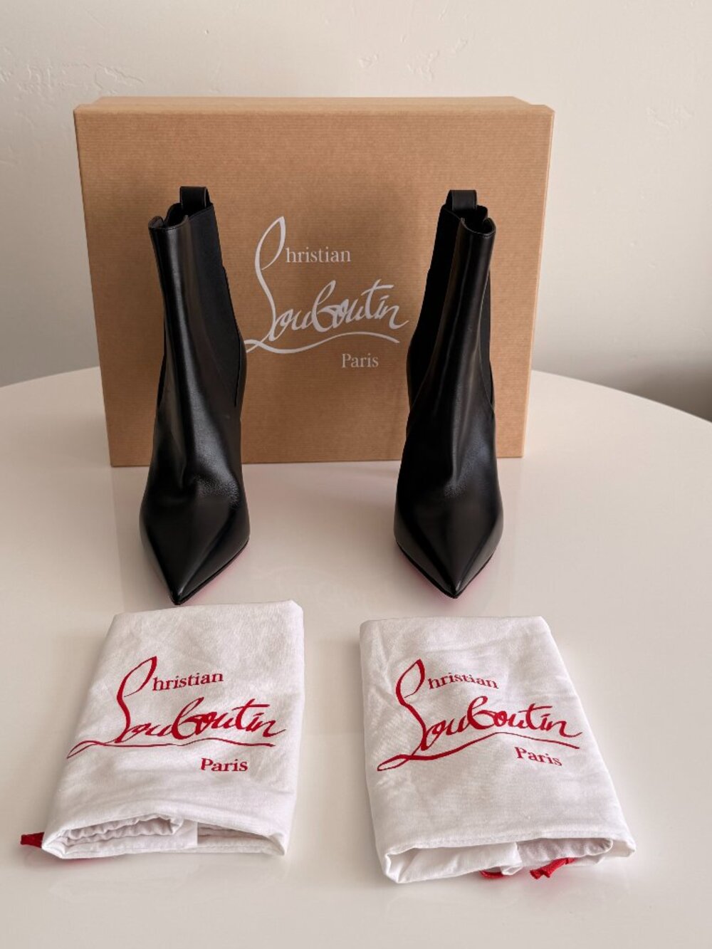 Brand New Christian Louboutin Condodo 100 Black Boots | Size 38.5